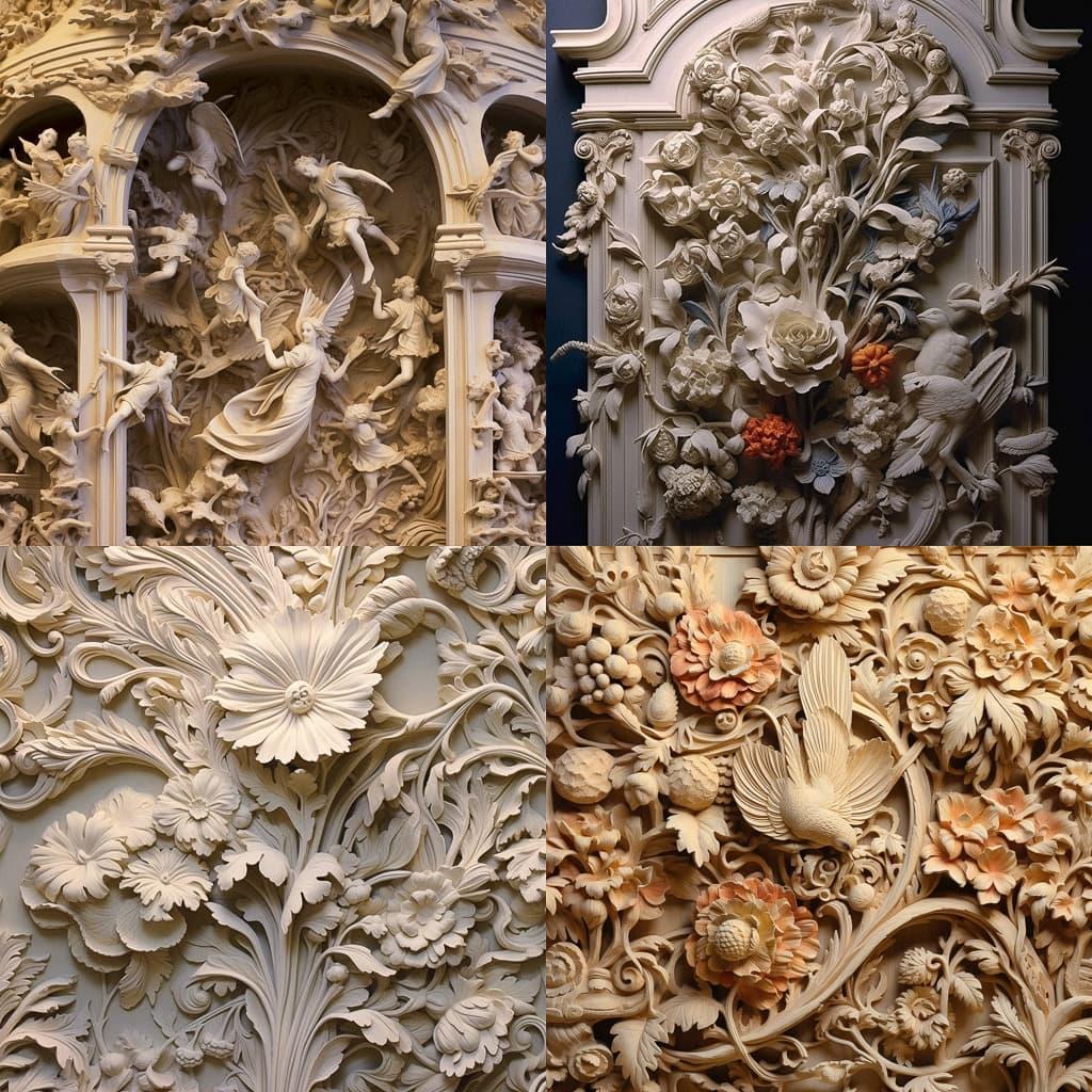 Grinling Gibbons style, Midjourney V5.1, render 1 of 4