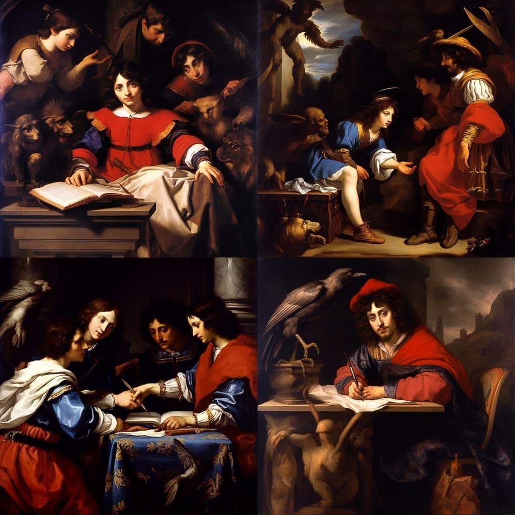 Guercino style, Midjourney V5.1, render 1 of 4