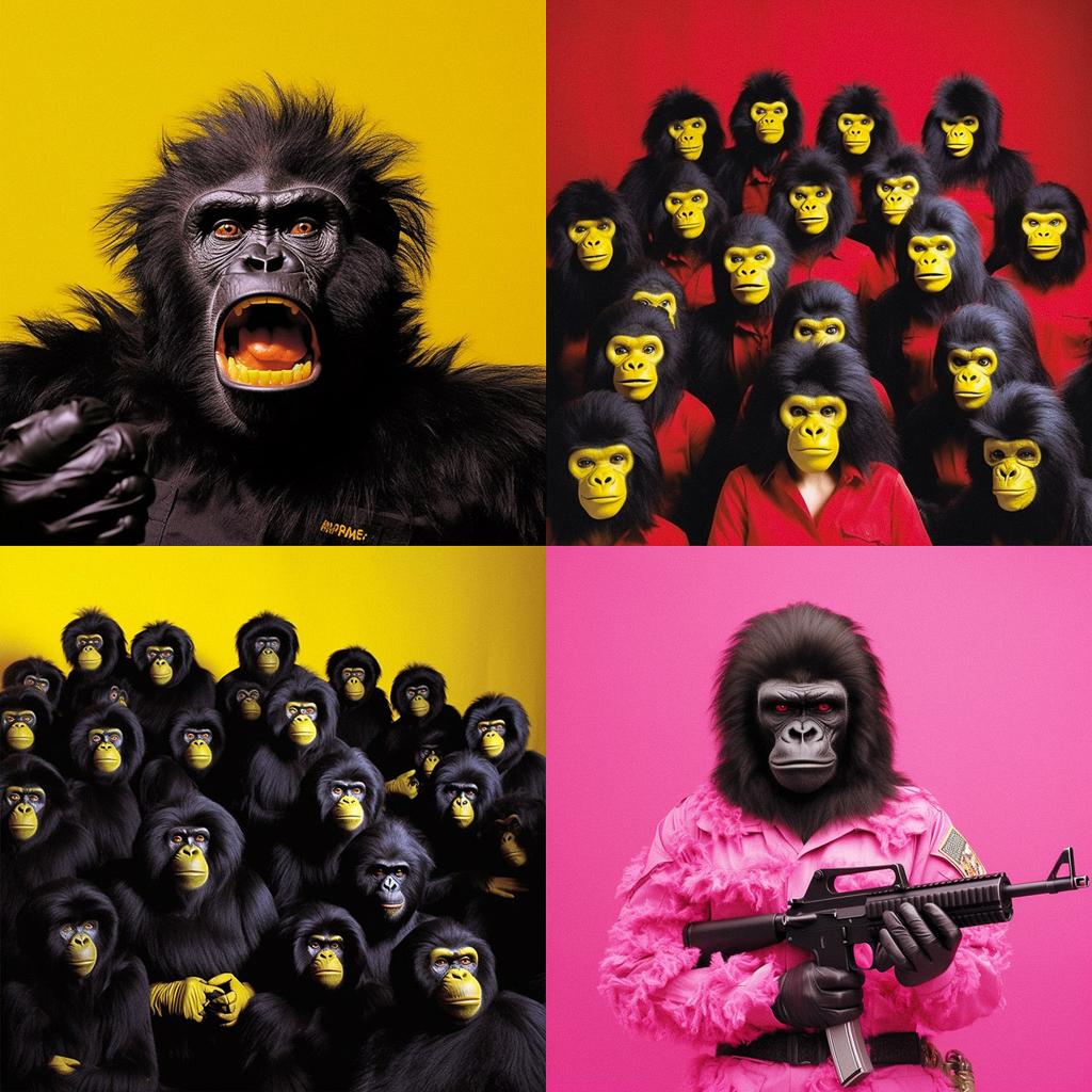 Guerrilla Girls style, Midjourney V5.1, render 1 of 4