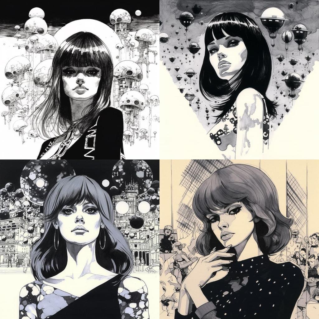Guido Crepax style, Midjourney V5.1, render 1 of 4