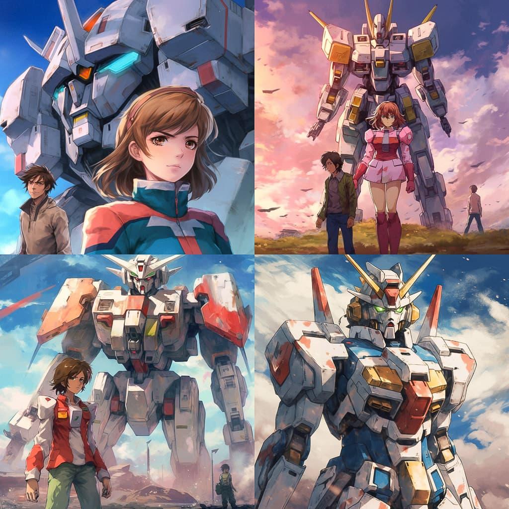 Gundam style, Midjourney V5.1, render 1 of 4