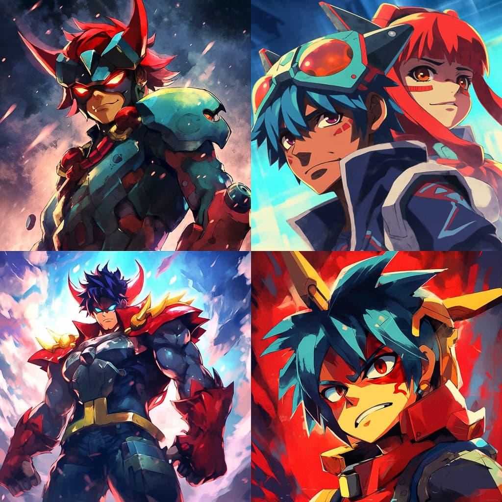 Gurren Lagann style, Midjourney V5.1, render 1 of 4