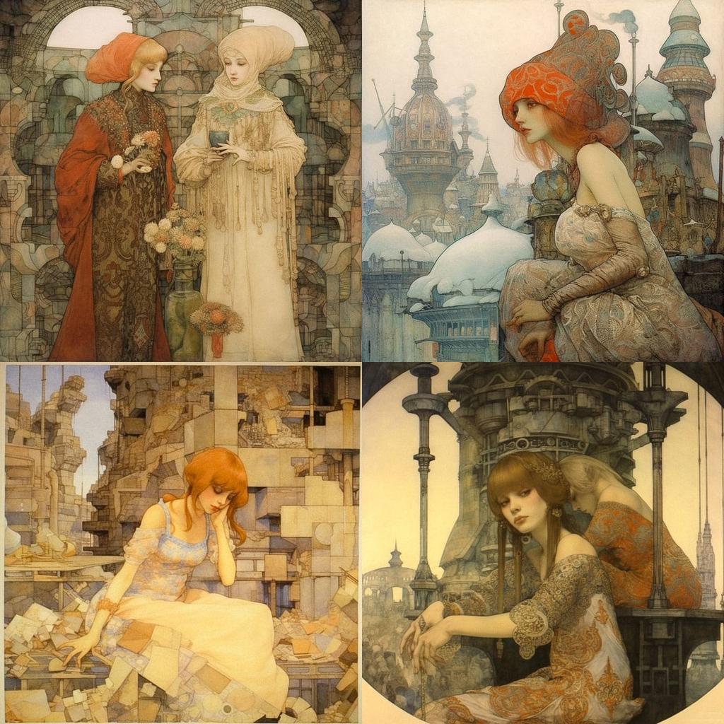 Gustav-Adolf Mossa style, Midjourney V5.1, render 1 of 4
