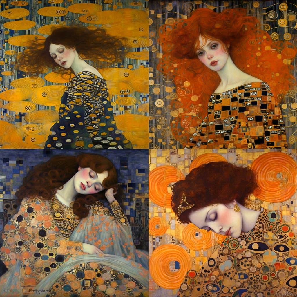 Gustav Klimt style, Midjourney V5.1, render 1 of 4