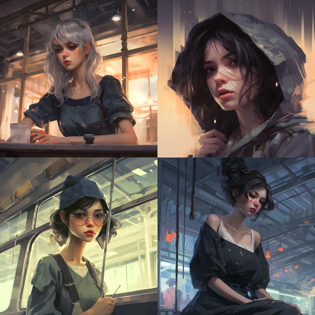Guweiz style, Midjourney V5.1, render 1 of 4