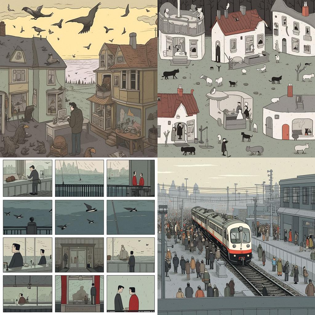 Guy Delisle style, Midjourney V5.1, render 1 of 4