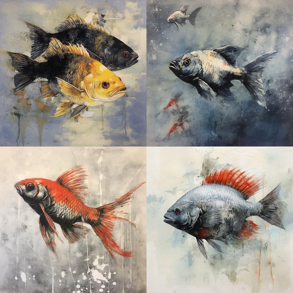Gyotaku style, Midjourney V5.1, render 1 of 4