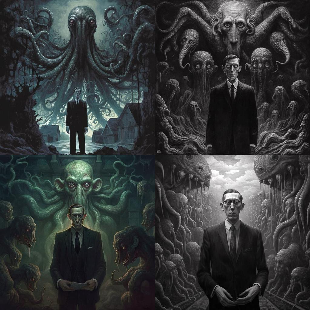 H. P. Lovecraft style, Midjourney V5.1, render 1 of 4