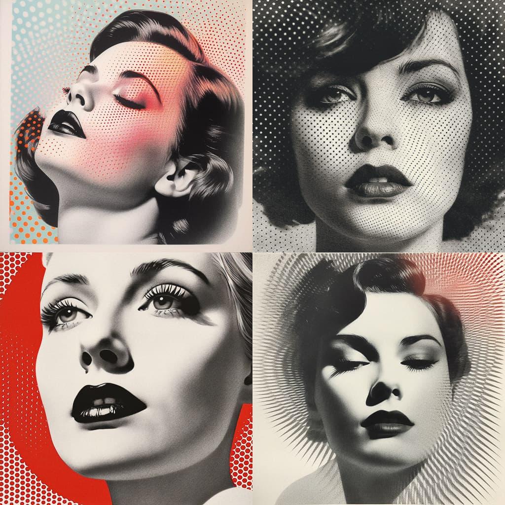 Halftone print style, Midjourney V5.1, render 1 of 4
