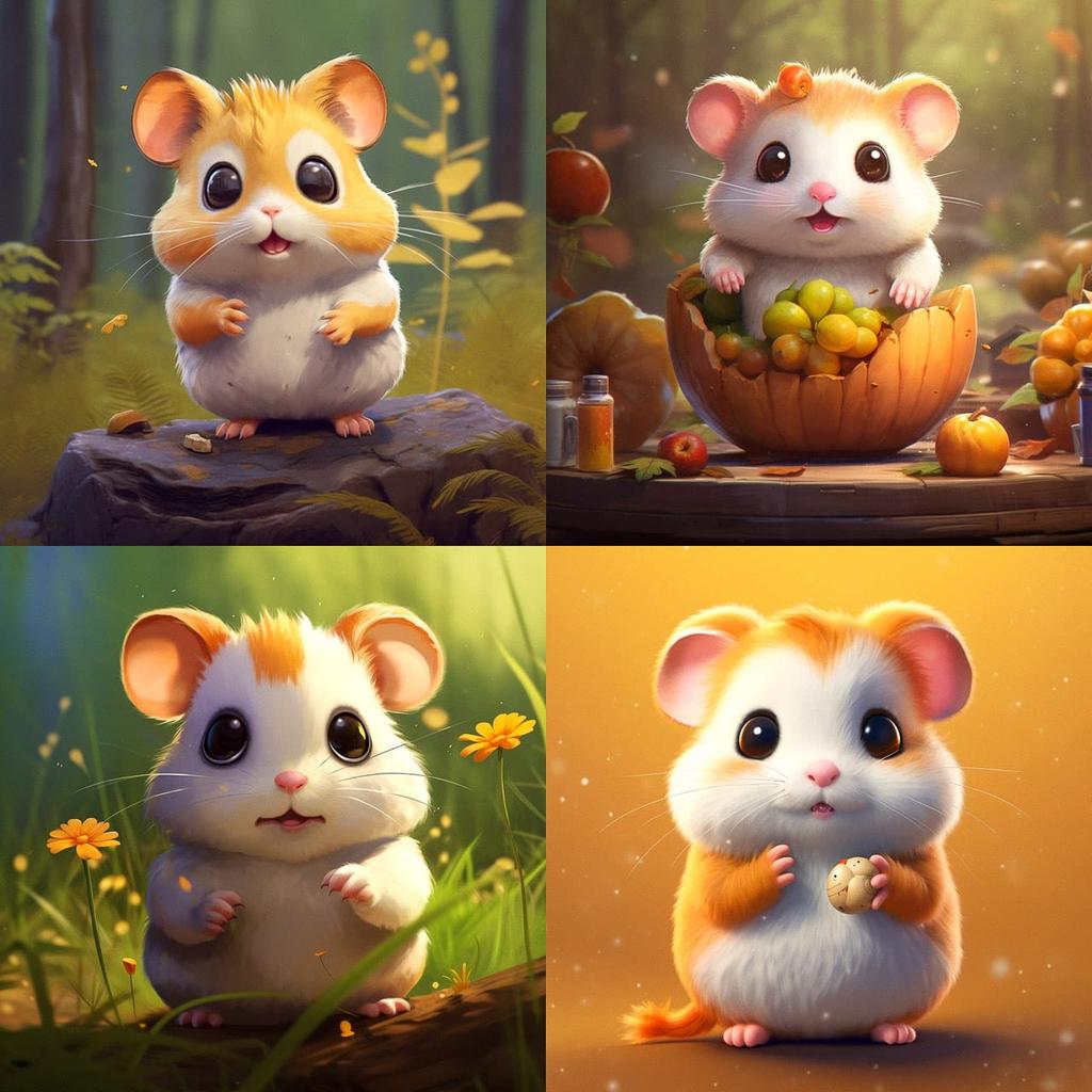 Hamtaro style, Midjourney V5.1, render 1 of 4