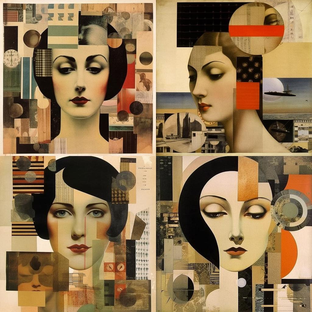 Hannah Hoch style, Midjourney V5.1, render 1 of 4