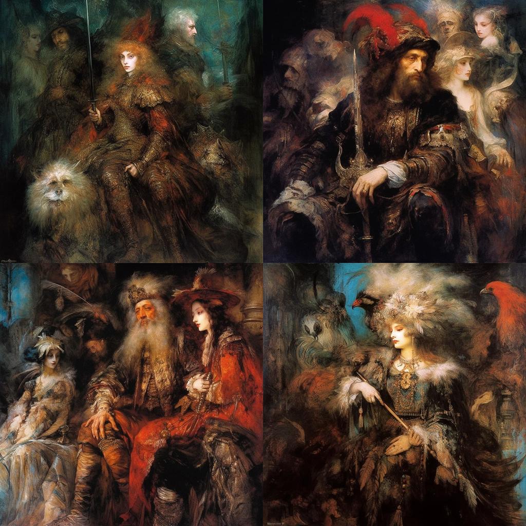 Hans Makart style, Midjourney V5.1, render 1 of 4
