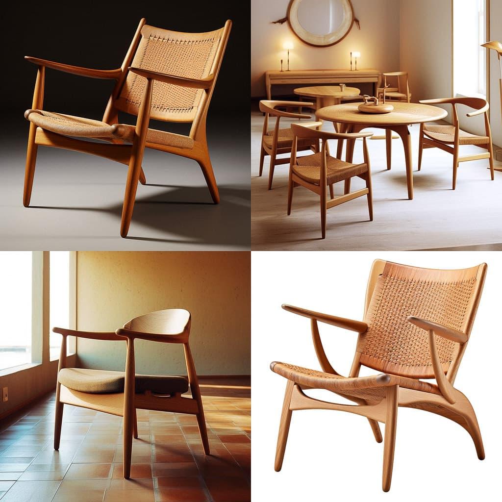 Hans Wegner style, Midjourney V5.1, render 1 of 4