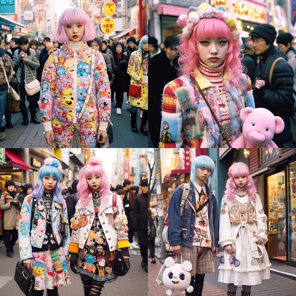 Harajuku fashion style, Midjourney V5.1, render 1 of 4