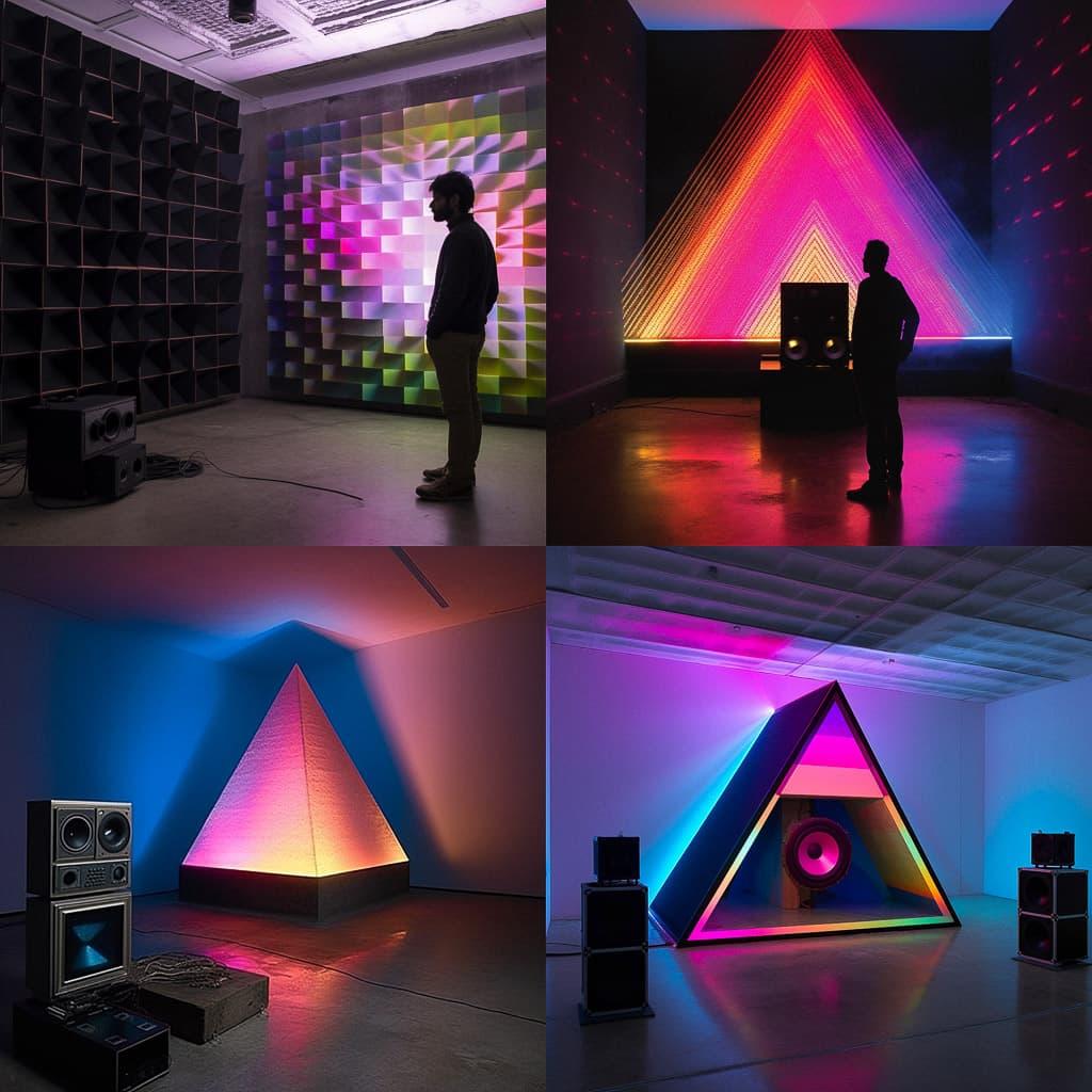 Haroon Mirza style, Midjourney V5.1, render 1 of 4