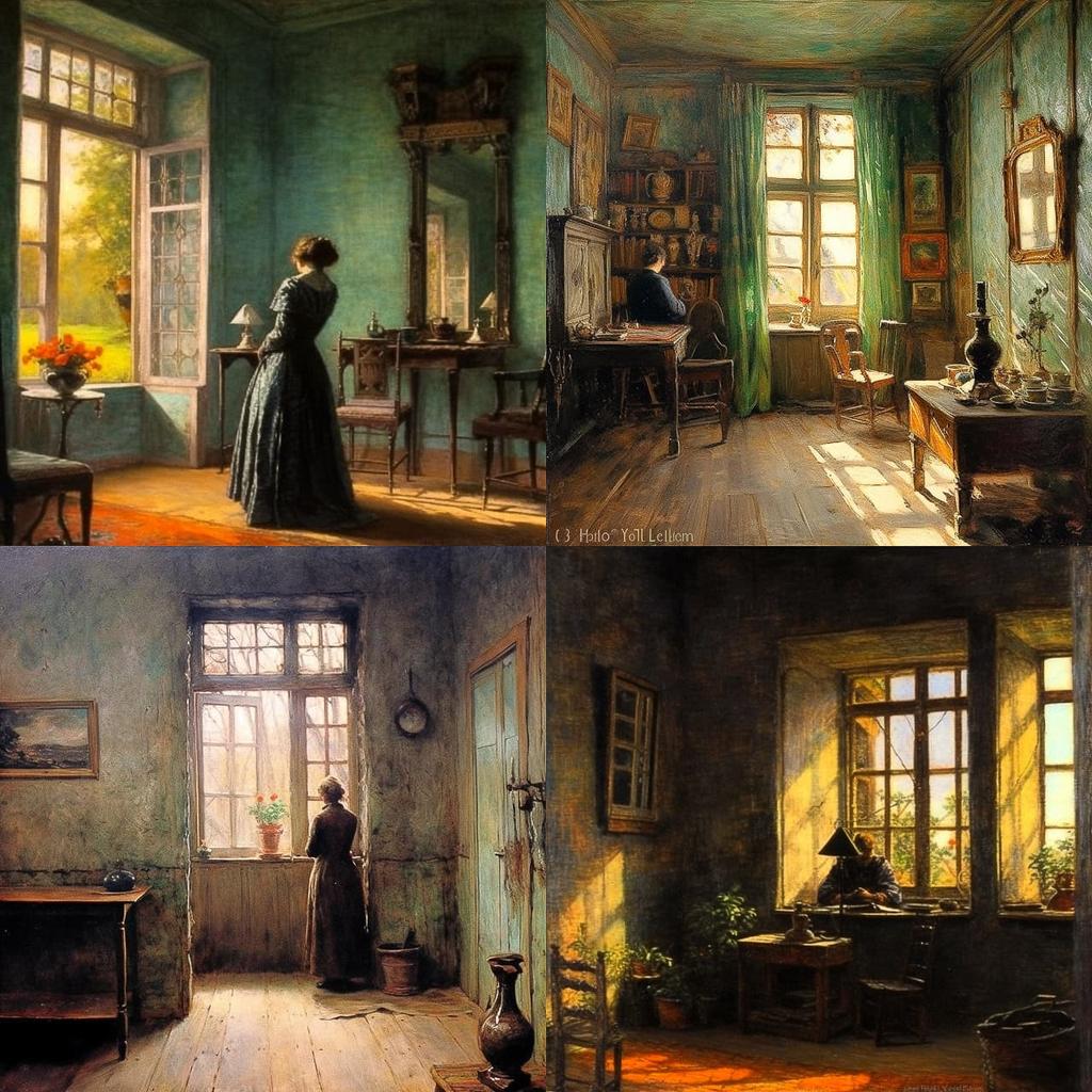 Harriet Backer style, Midjourney V5.1, render 1 of 4