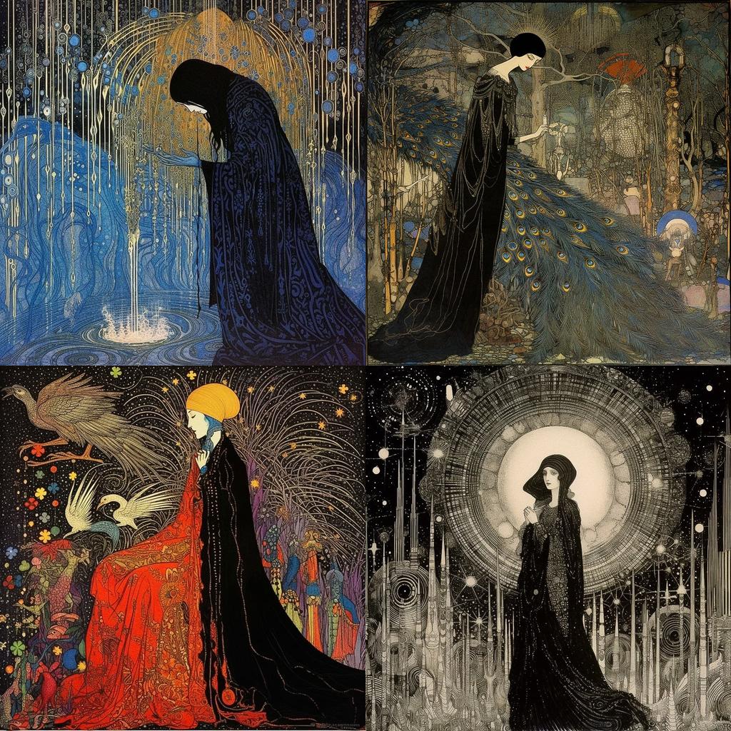 Harry Clarke style, Midjourney V5.1, render 1 of 4