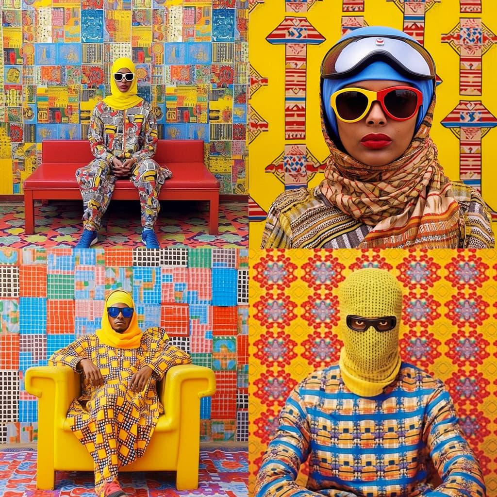 Hassan Hajjaj style, Midjourney V5.1, render 1 of 4