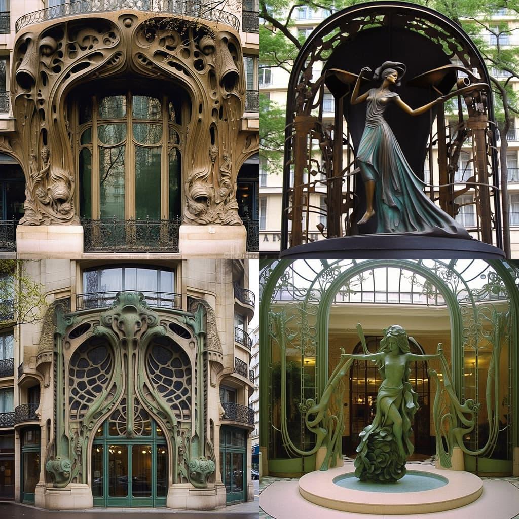 Hector Guimard style, Midjourney V5.1, render 1 of 4
