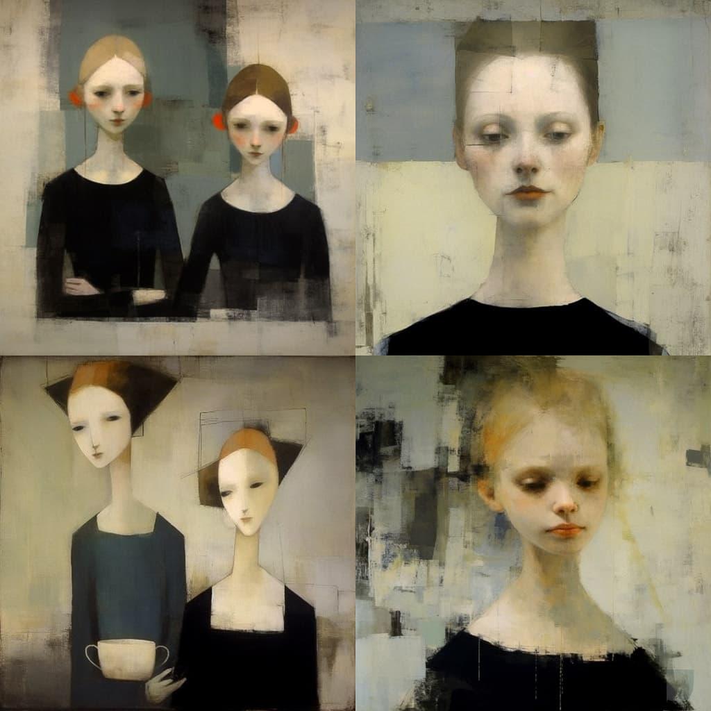 Helene Schjerfbeck style, Midjourney V5.1, render 1 of 4