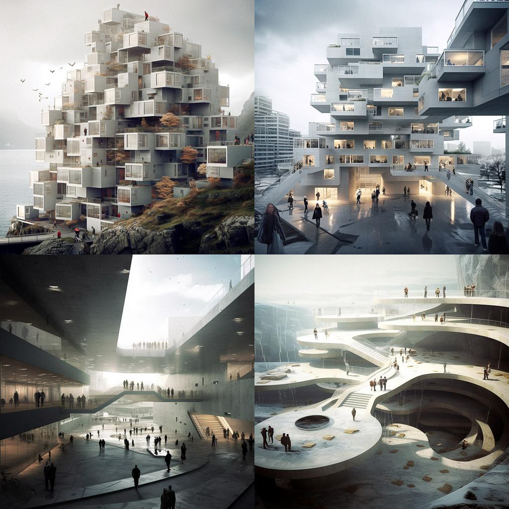 Henning Larsen style, Midjourney V5.1, render 1 of 4