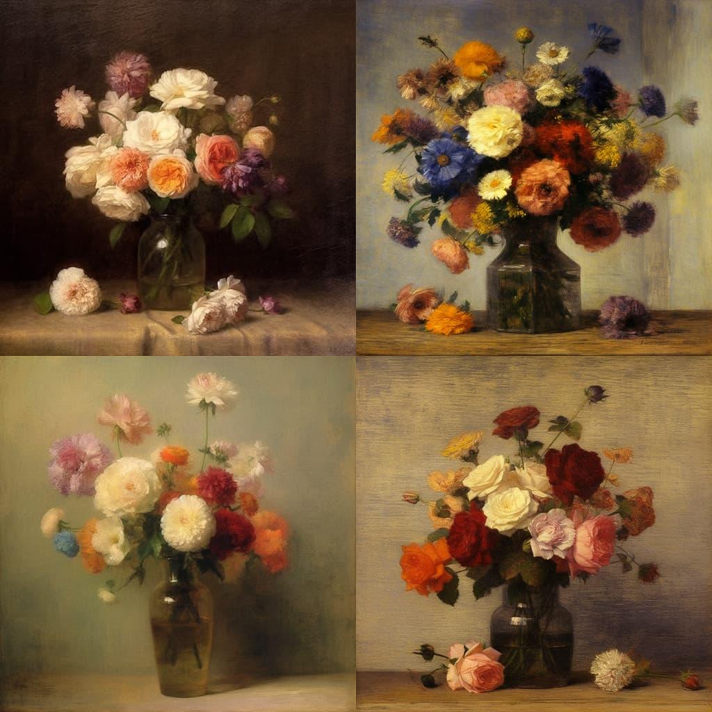 Henri Fantin-Latour style, Midjourney V5.1, render 1 of 4