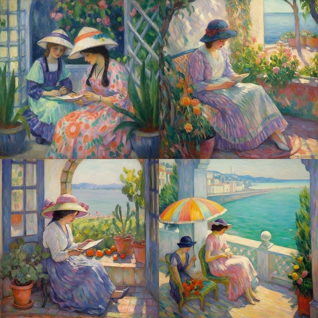 Henri Lebasque style, Midjourney V5.1, render 1 of 4