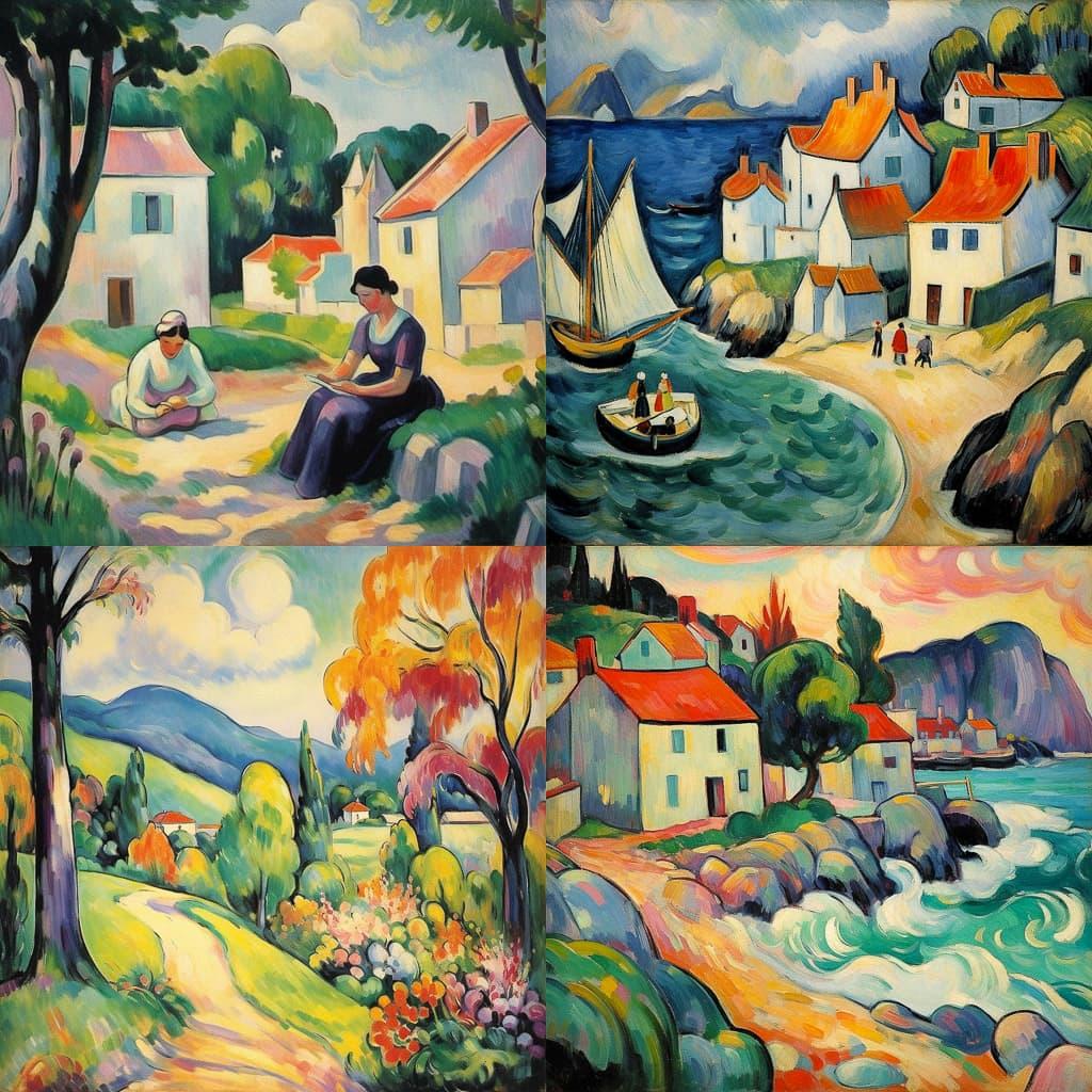 Henri Manguin style, Midjourney V5.1, render 1 of 4
