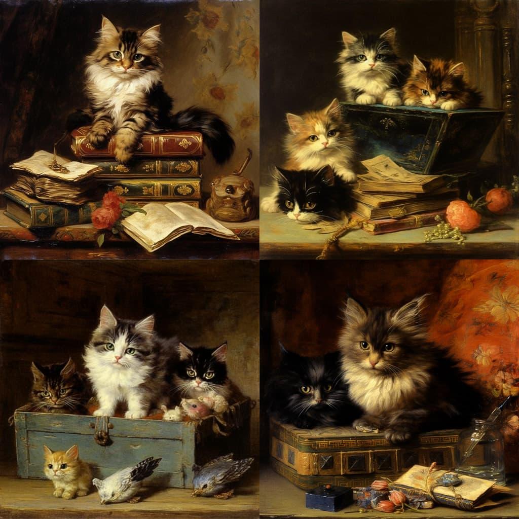 Henriette Ronner-Knip style, Midjourney V5.1, render 1 of 4