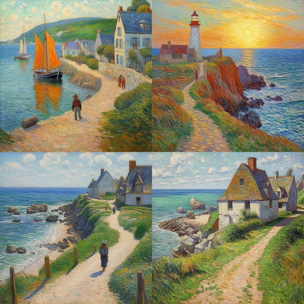 Henry Moret style, Midjourney V5.1, render 1 of 4