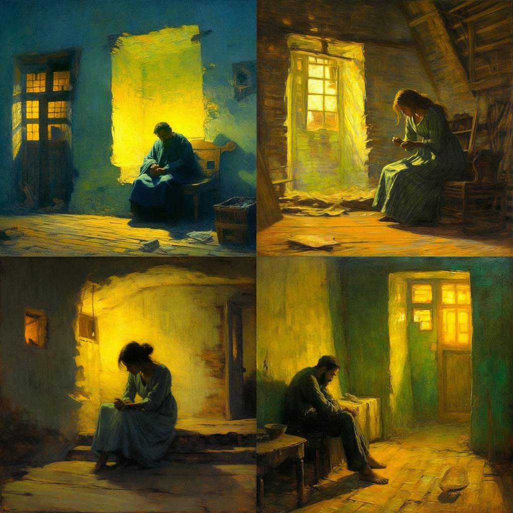 Henry Ossawa Tanner style, Midjourney V5.1, render 1 of 4