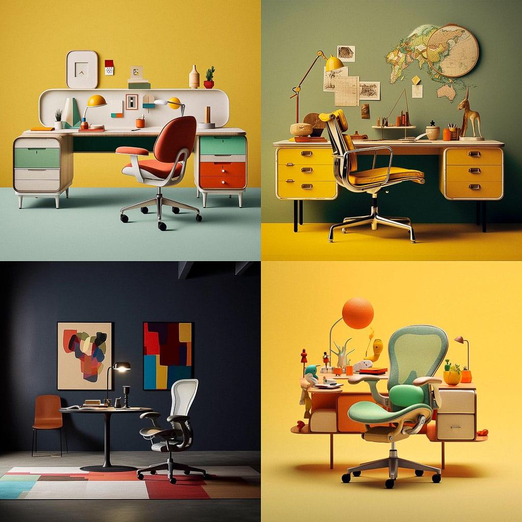 Herman Miller style, Midjourney V5.1, render 1 of 4