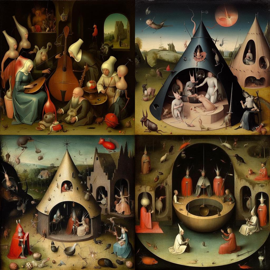 Hieronymus Bosch style, Midjourney V5.1, render 1 of 4