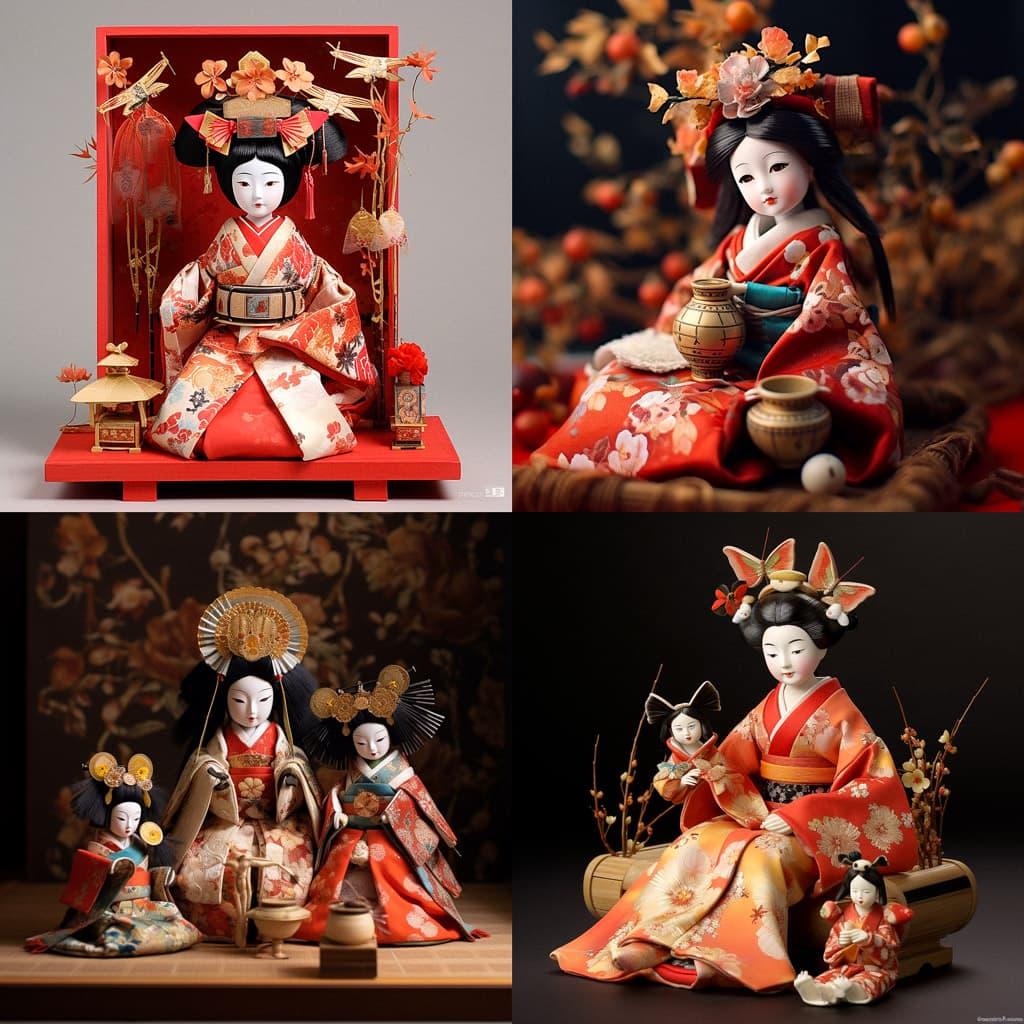 Hina doll style, Midjourney V5.1, render 1 of 4