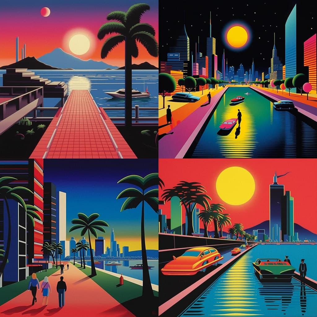 Hiroshi Nagai style, Midjourney V5.1, render 1 of 4