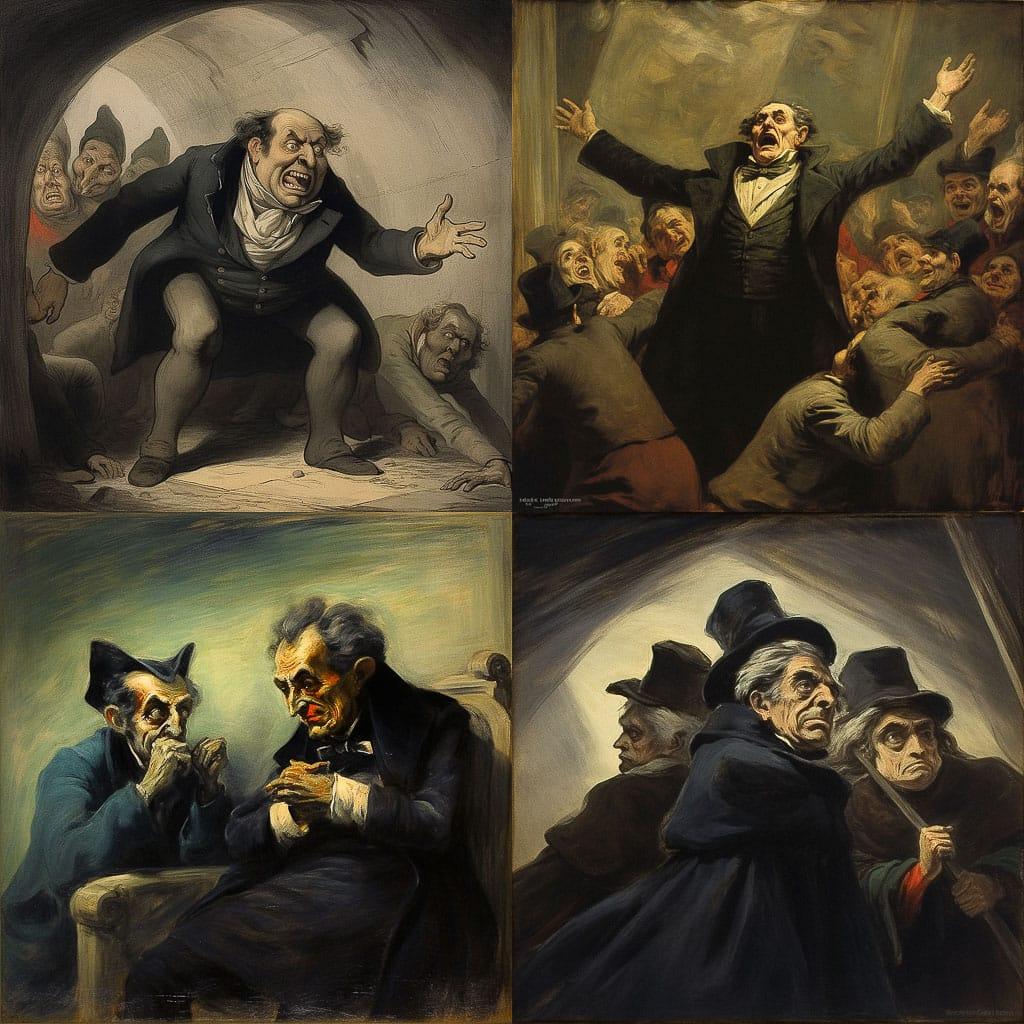 Honore Daumier style, Midjourney V5.1, render 1 of 4