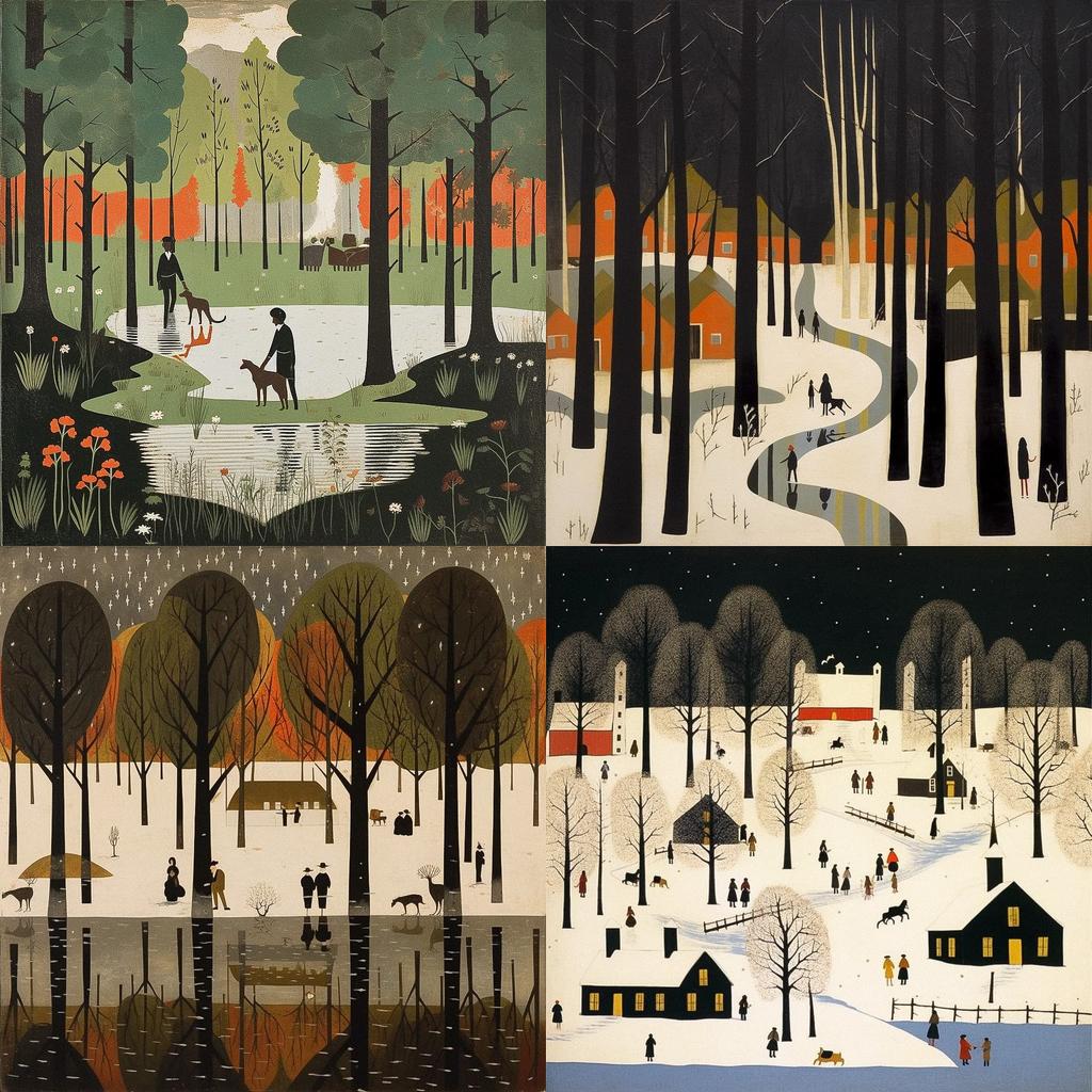 Horace Pippin style, Midjourney V5.1, render 1 of 4