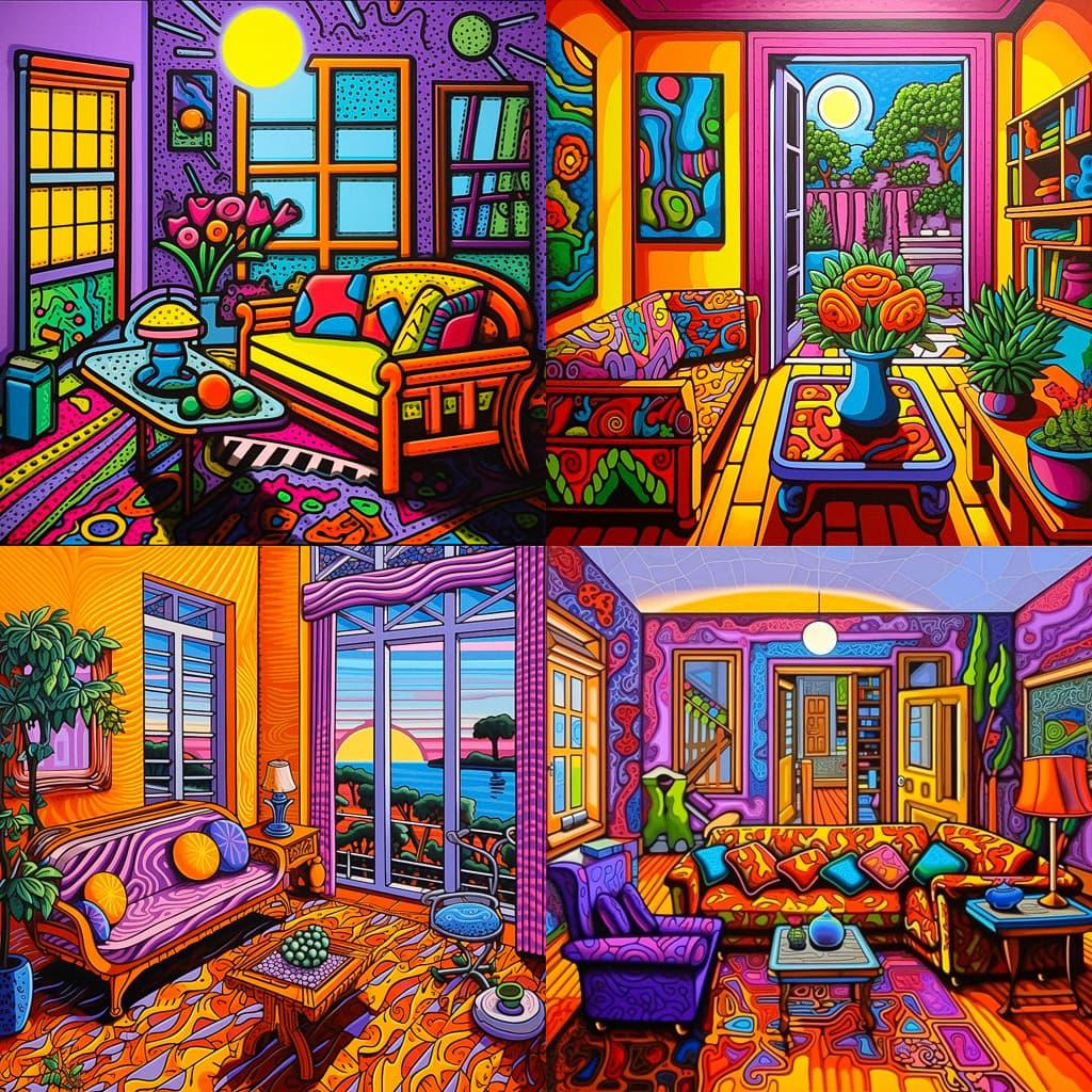 Howard Arkley style, Midjourney V5.1, render 1 of 4