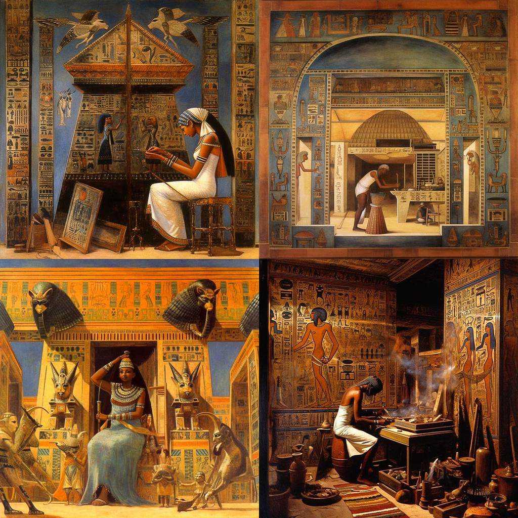 Howard Carter style, Midjourney V5.1, render 1 of 4