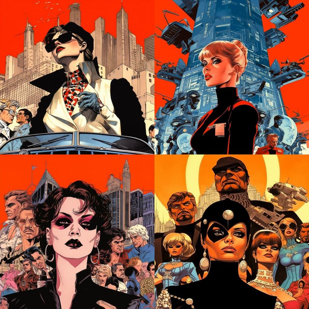 Howard Chaykin style, Midjourney V5.1, render 1 of 4
