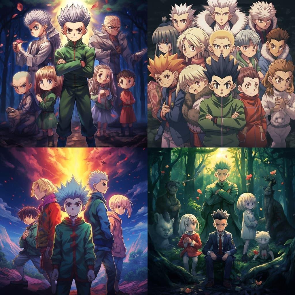 Hunter x Hunter style, Midjourney V5.1, render 1 of 4