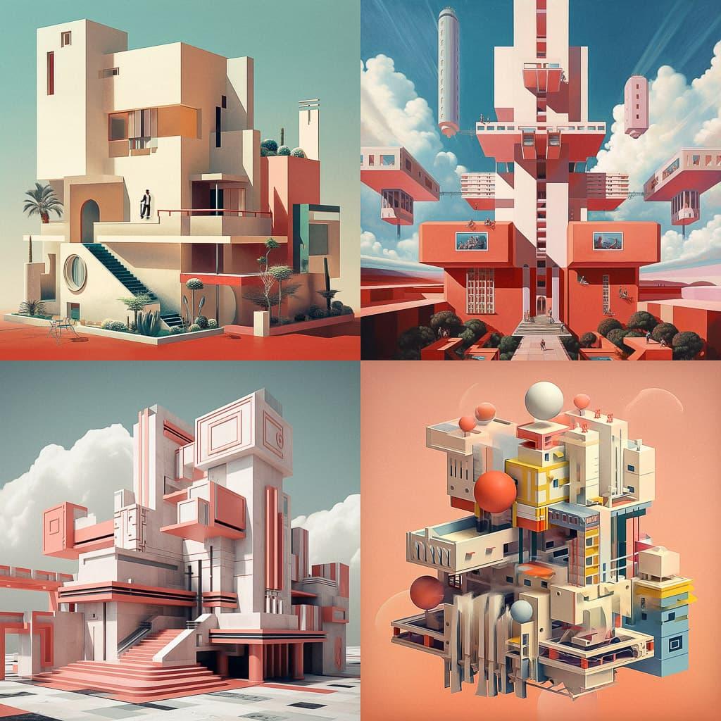 Hypermodernism style, Midjourney V5.1, render 1 of 4
