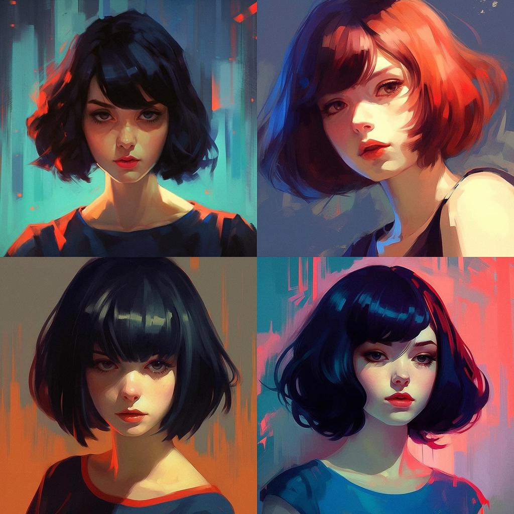 Ilya Kuvshinov style, Midjourney V5.1, render 1 of 4