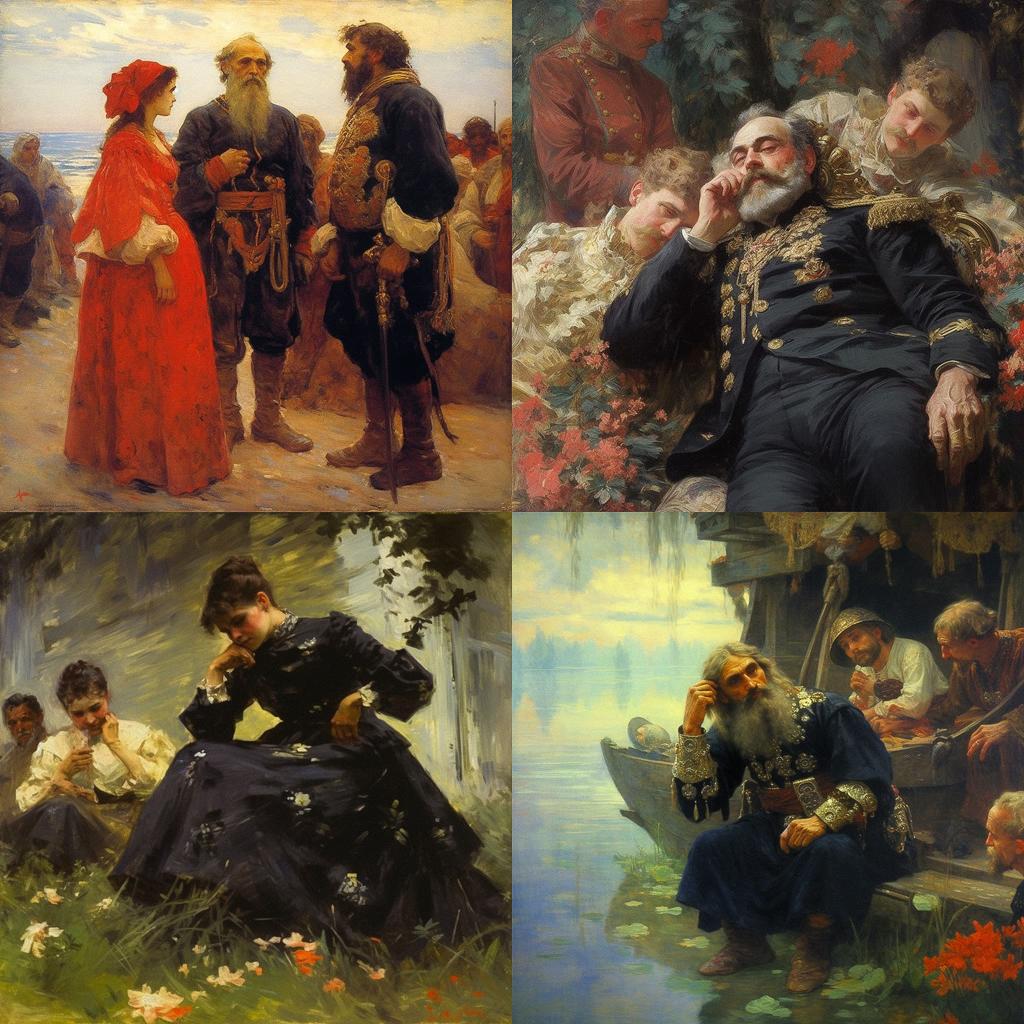 Ilya Repin style, Midjourney V5.1, render 1 of 4