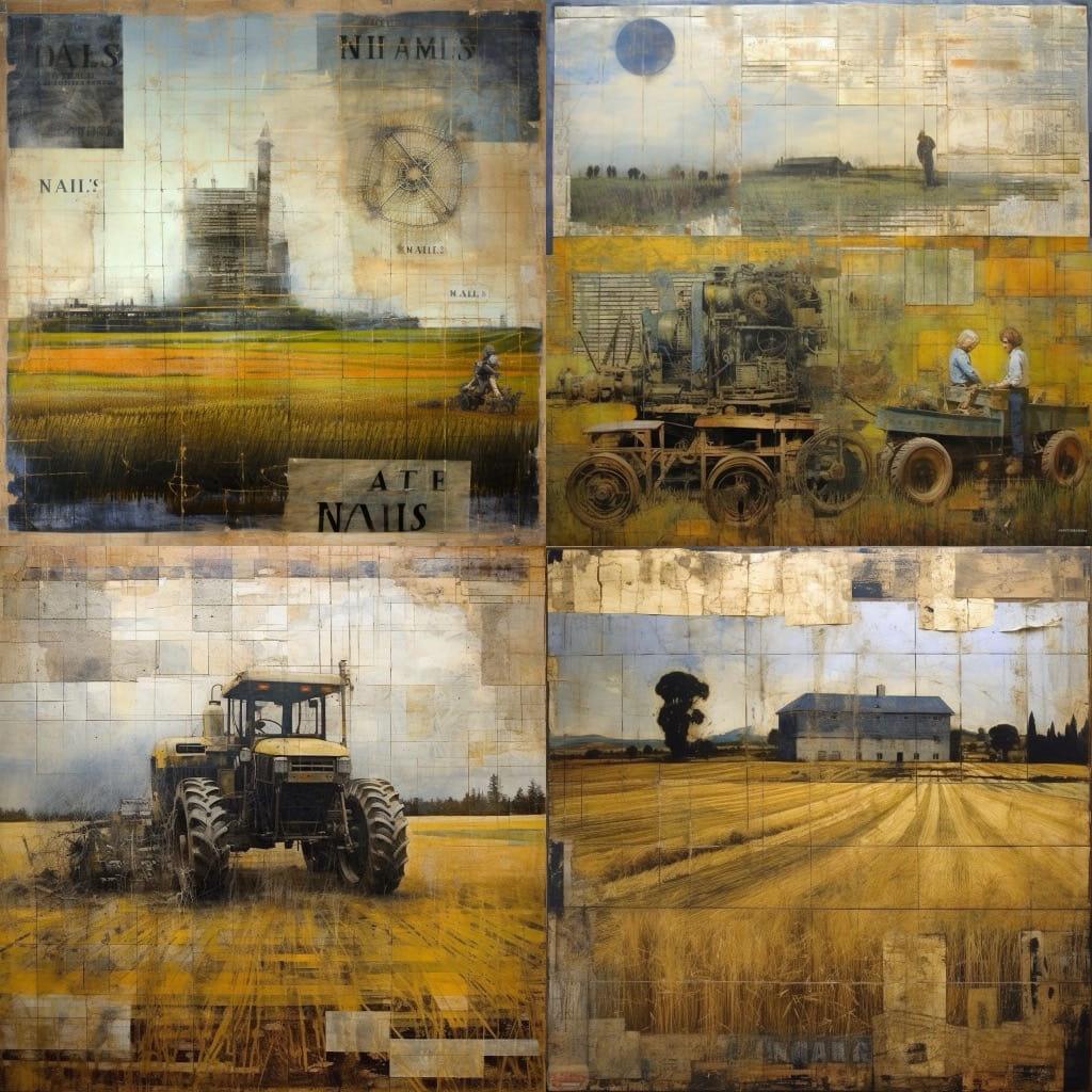 Imants Tillers style, Midjourney V5.1, render 1 of 4
