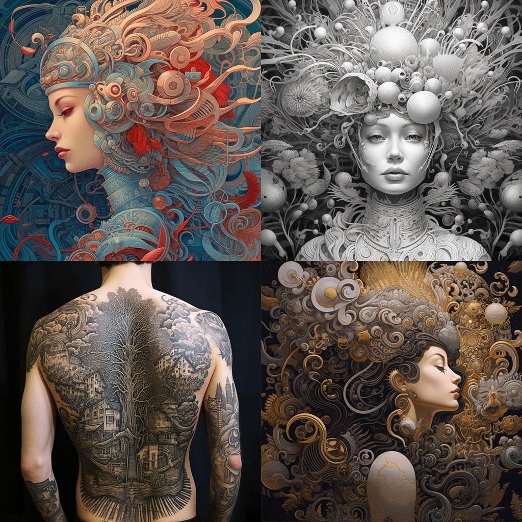Intricate style, Midjourney V5.1, render 1 of 4