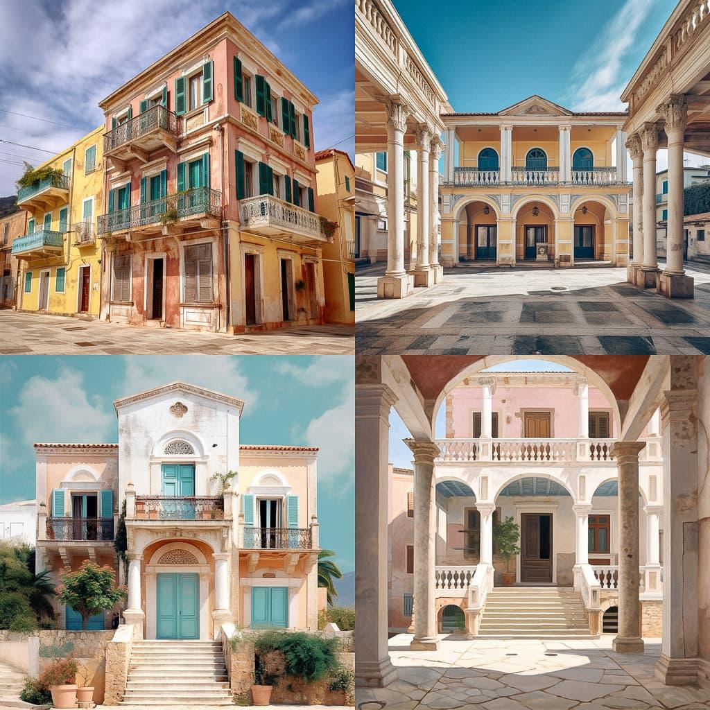 Ionian architecture style, Midjourney V5.1, render 1 of 4
