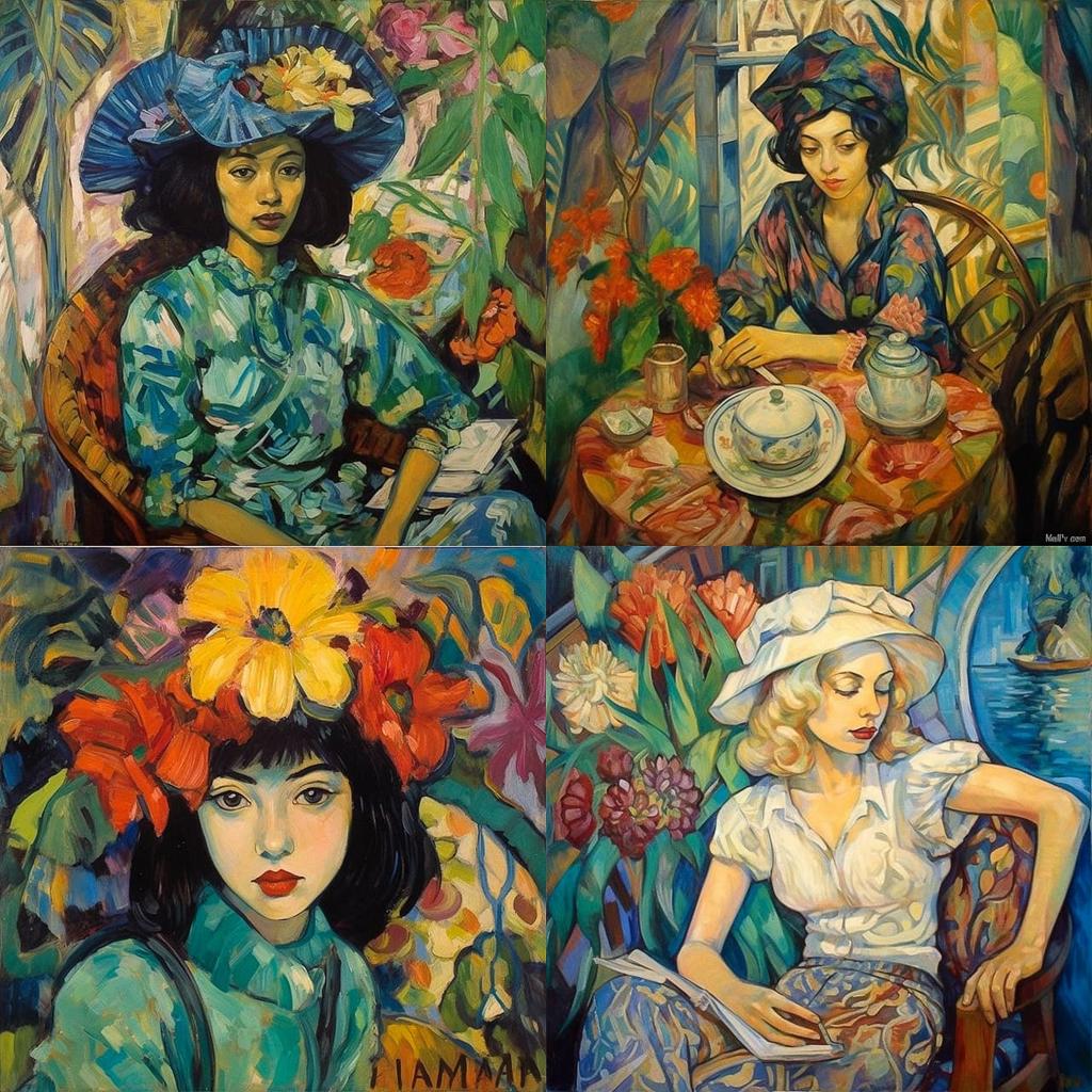 Irma Stern style, Midjourney V5.1, render 1 of 4