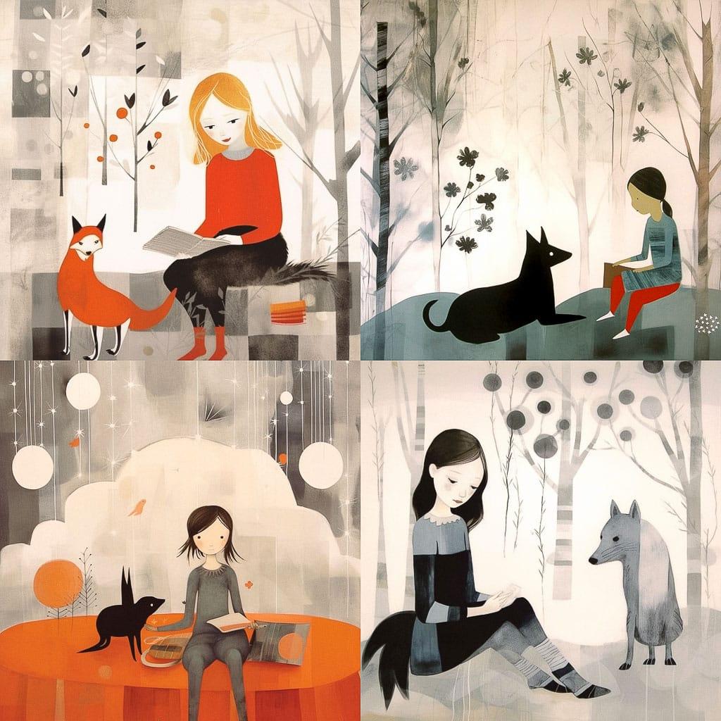Isabelle Arsenault style, Midjourney V5.1, render 1 of 4