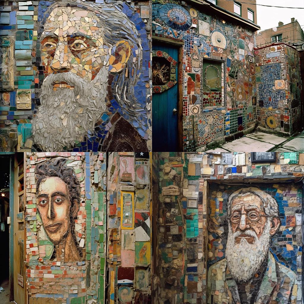 Isaiah Zagar style, Midjourney V5.1, render 1 of 4